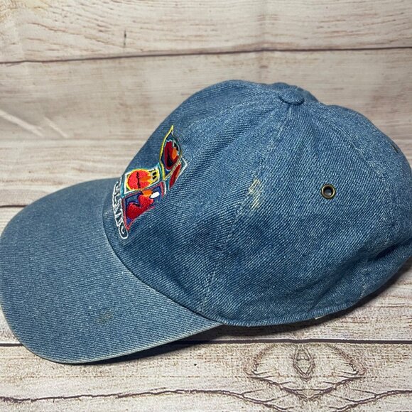 VTG Elmo Baseball Cap Hat Sesame Street Jim Henson Youth Denim Fitted RARE - Picture 3 of 6